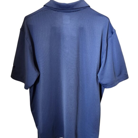 Callaway Opti Dri Golf Polo Shirt Mens Size Large Dark Blue Black Micro Striped - Picture 2 of 5